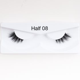 1Pair Mink Half Lashes Soft Thick Eye End Lengthening Faux Eyelashes Natural Long Handmade Eyelash Cross Curl 3D Lash For Makeup - 08