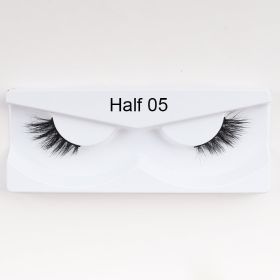 1Pair Mink Half Lashes Soft Thick Eye End Lengthening Faux Eyelashes Natural Long Handmade Eyelash Cross Curl 3D Lash For Makeup - 05