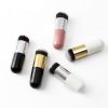 New Fashion Chubby Pier Foundation Brush Flat Cream Makeup Brushes Professional Cosmetic Brush highlight brush loose powder brus - White silver