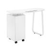 Manicure Table Unilateral Square/2 Drawers/1 Door/Ceramic Handle/With Hand Pillow/With Wheels White - as picture