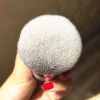 New Fashion Chubby Pier Foundation Brush Flat Cream Makeup Brushes Professional Cosmetic Brush highlight brush loose powder brus - White silver