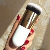 New Fashion Chubby Pier Foundation Brush Flat Cream Makeup Brushes Professional Cosmetic Brush highlight brush loose powder brus - Black gold