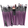 20Pcs Makeup Brushes Set Professional Plastic Handle Soft Synthetic Hair Powder Foundation Eyeshadow Make Up Brushes Cosmetics - Brown