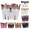 20Pcs Makeup Brushes Set Professional Plastic Handle Soft Synthetic Hair Powder Foundation Eyeshadow Make Up Brushes Cosmetics - Black