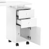 Manicure Table Unilateral Square/2 Drawers/1 Door/Ceramic Handle/With Hand Pillow/With Wheels White - as picture