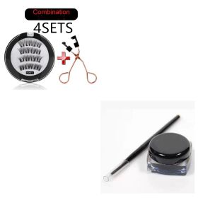 Quantum Magnetic False Eyelash Clip Set Eye Makeup Tool (Option: Black-Package5)