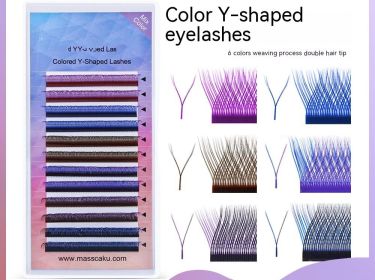 Color YY Type Grafting Eyelashes Blue Purple Mixed Color (Option: 007D-9mm)