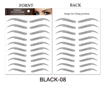 Simulation Waterproof Eyebrows Stick Black Brown (Option: BLACK08-148x210mm)