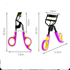 Double Color Curling Eyelash Curler Aid Women's Portable (Option: Bulk-Yellow violet)